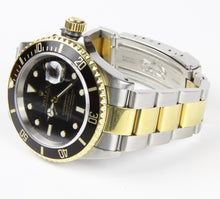 Authentic Rolex Submariner 16613 2 Tone Black Gold Watch