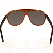 Gucci GG0009S 002-59 Polarized Brown Black Unisex 59mm Aviator Sunglasses